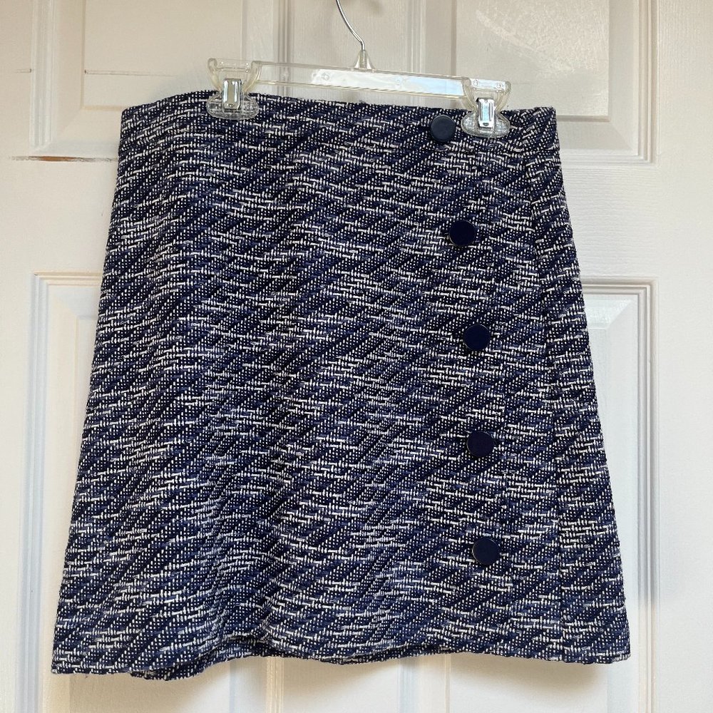 Ann Taylor Loft Blue Patterned Skirt